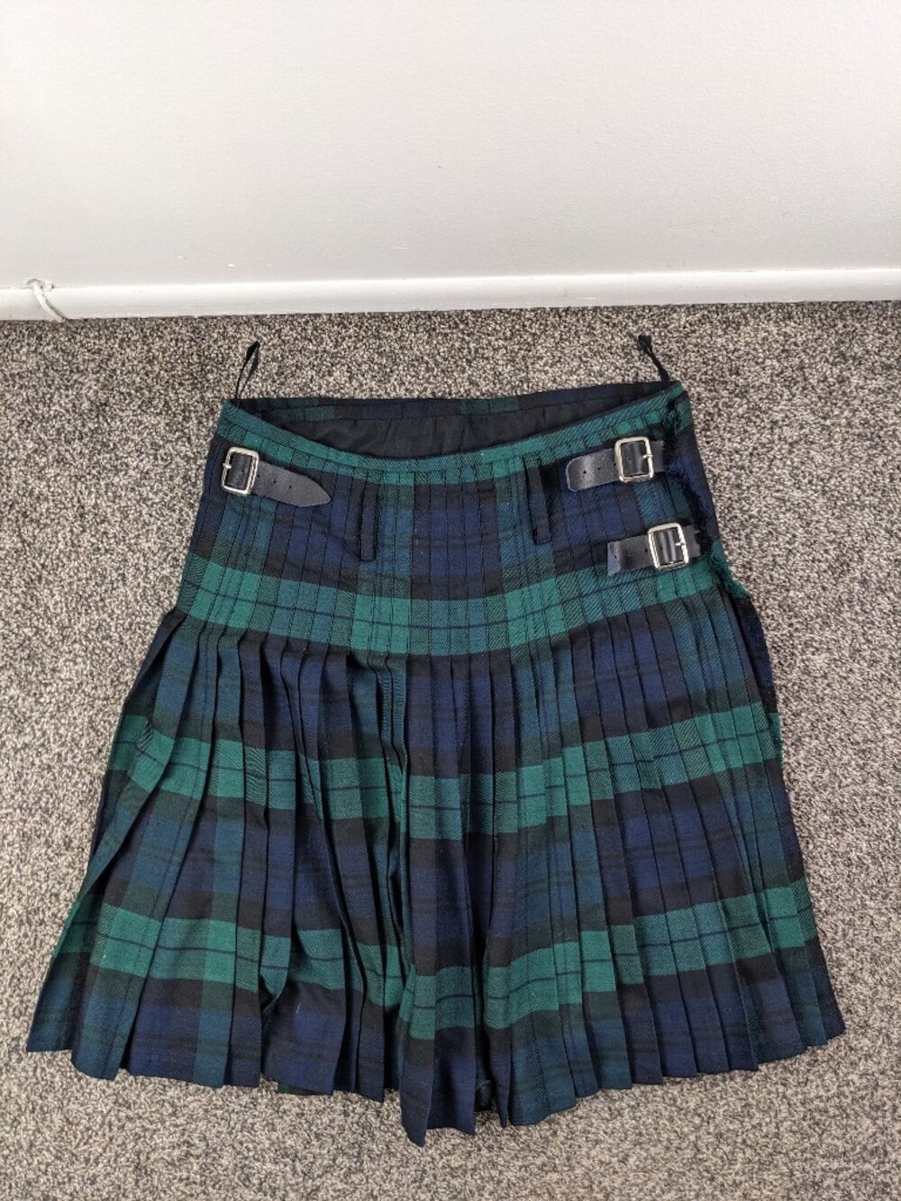 The Kilt Mens 38 Blackwatch Tartan Plaid Pleated Viscose Rayon